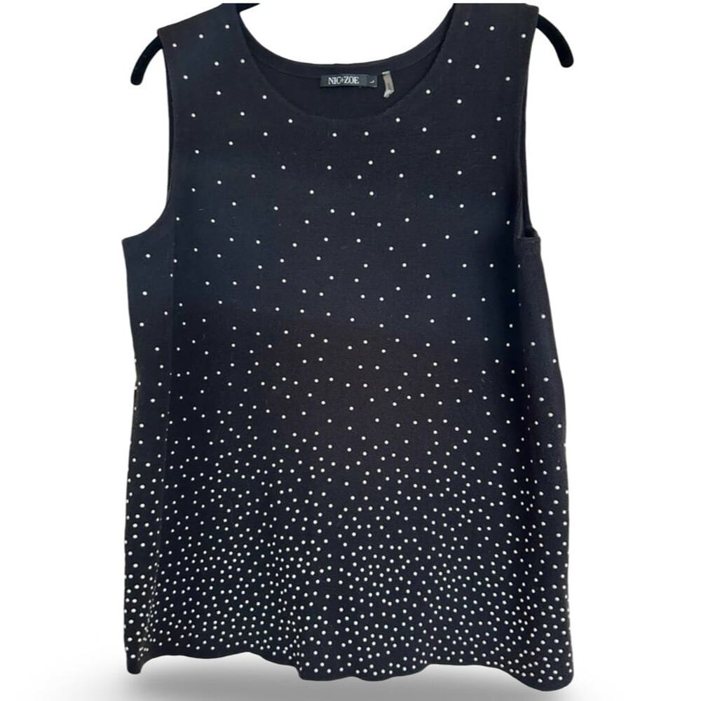 Nic + Zoe Embellished knit shell size L